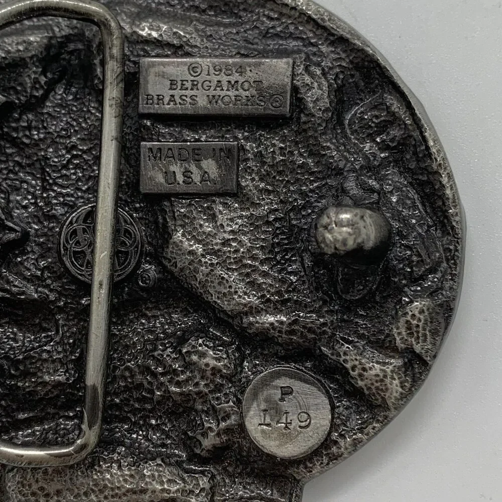 The Right to Keep and Bear Arms Belt Bergamot Buckle Guns Eagle 1984 Pewter EUC